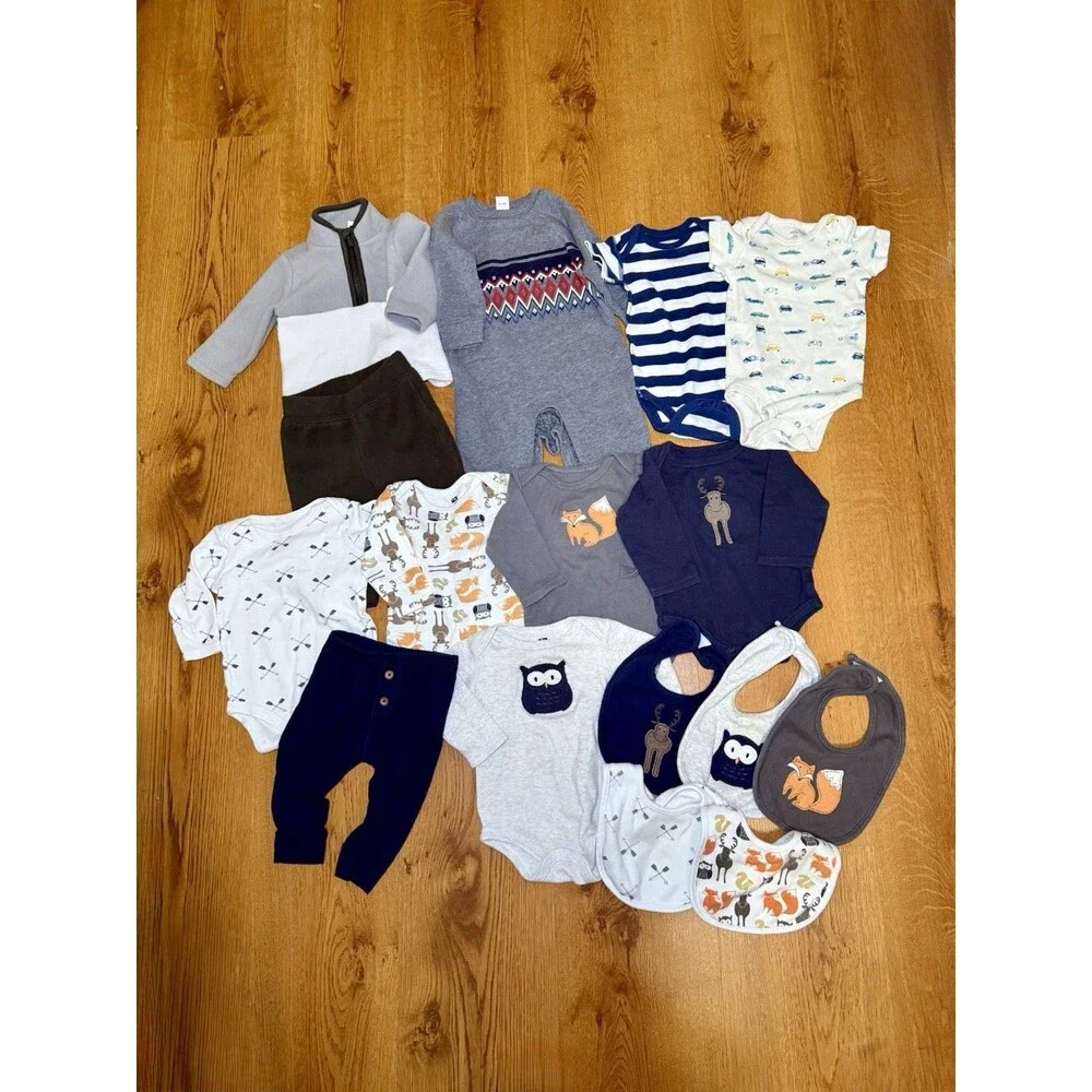 Baby Boy Clothes Lot 3-6m Winter - Old Navy, Hudson Baby, Hanna Anderson, 16 Pcs